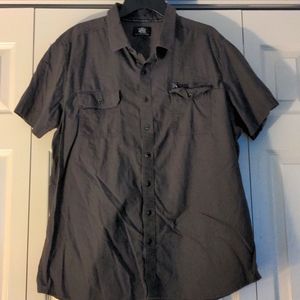 Rock & Republic large gray t-shirt button up with pockets